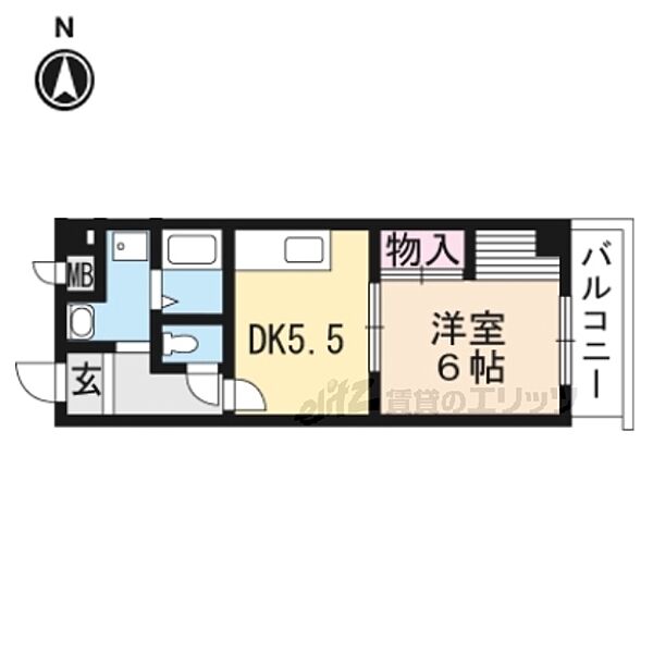 CREST音羽 511｜京都府京都市山科区音羽乙出町(賃貸マンション1DK・5階・33.12㎡)の写真 その2