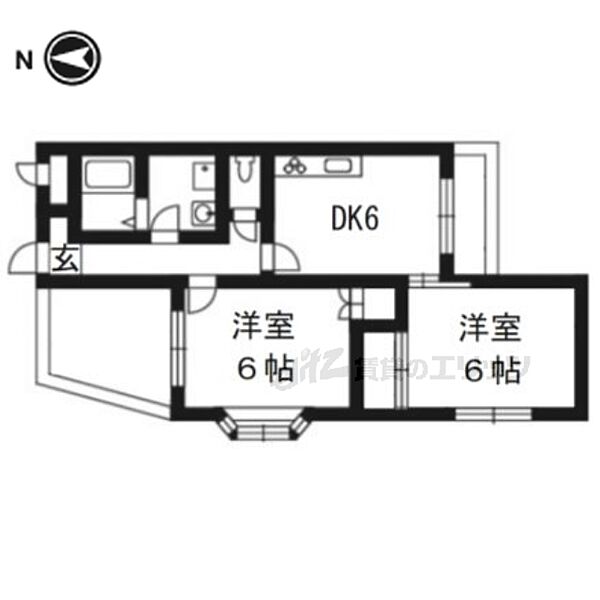 ハイツリーフラット 301｜京都府京都市伏見区下鳥羽中円面田町(賃貸マンション2DK・3階・43.33㎡)の写真 その2