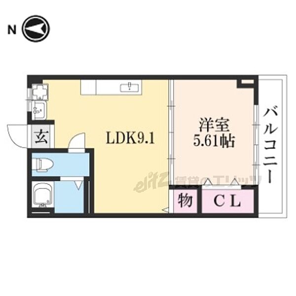 グリシーヌ桃山南 305｜京都府京都市伏見区桃山町中島町(賃貸マンション1LDK・3階・32.37㎡)の写真 その2