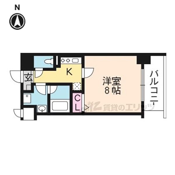 京都府京都市下京区東塩小路高倉町(賃貸マンション1K・4階・26.23㎡)の写真 その2