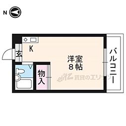 JR東海道・山陽本線 京都駅 徒歩20分の賃貸マンション 3階1Kの間取り