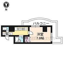 京都地下鉄東西線 椥辻駅 徒歩3分の賃貸マンション 10階1Kの間取り