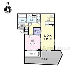 リボーン明誠 1階1LDKの間取り