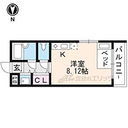 京阪本線 祇園四条駅 徒歩10分の賃貸マンション 3階ワンルームの間取り