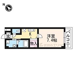 セイバリープレース 2階1Kの間取り