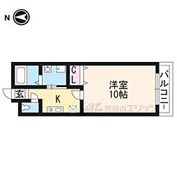 ブランドールＯ＆Ｋ 3階1Kの間取り