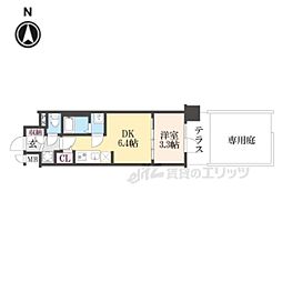 プレサンス十条凛華 1階1DKの間取り
