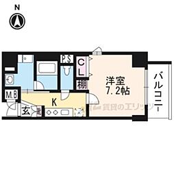 JR東海道・山陽本線 西大路駅 徒歩13分の賃貸マンション 4階1Kの間取り