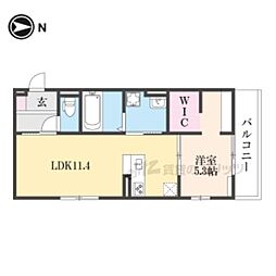 J’FORT京都山科II 3階1LDKの間取り