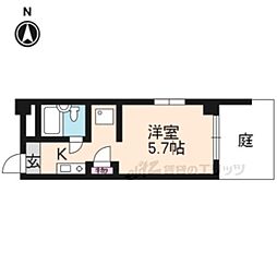 京阪本線 清水五条駅 徒歩5分の賃貸マンション 1階1Kの間取り