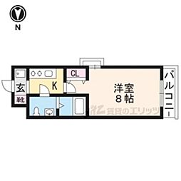 京阪本線 伏見桃山駅 徒歩6分の賃貸マンション 2階1Kの間取り