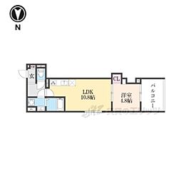 GRAMM丹波口 1LDKの間取図画像