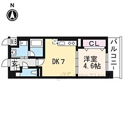 サン・レスポワール十条 5階1DKの間取り