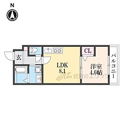 サクシード伏見京橋2ｎｄ 2階1LDKの間取り