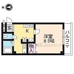 サニーハイツII 3階1Kの間取り