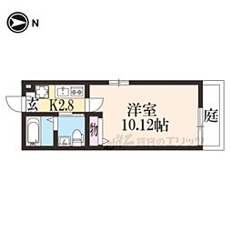 オリエント五条坂 1Kの間取図画像