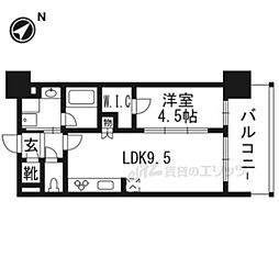 プレサンスロジェ京都西大路 5階1LDKの間取り