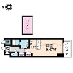 JR東海道・山陽本線 西大路駅 徒歩1分の賃貸マンション 6階ワンルームの間取り