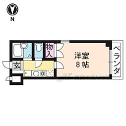 ヴィルヌーブ花屋町 3階1Kの間取り