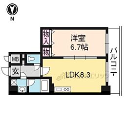 プラネシア星の子京都駅前西 1DKの間取図画像