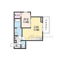 (仮称)ジーメゾン小栗栖クレフィエ 1LDKの間取図画像