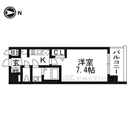 プレサンスTHEKYOTO流雅 1Kの間取図画像