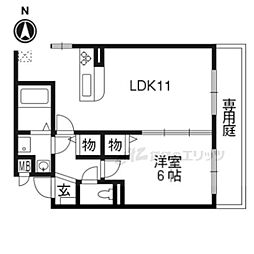 レセーナ.S・K 1LDKの間取図画像