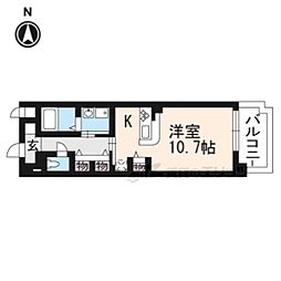 ソレアード小柳 1Kの間取図画像