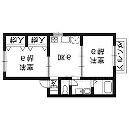 メゾンエスポワール 2DKの間取図画像