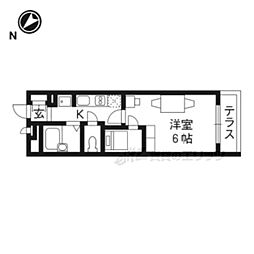 レオパレスSOARER2 1Kの間取図画像