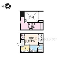 ティエーラ 1Kの間取図画像