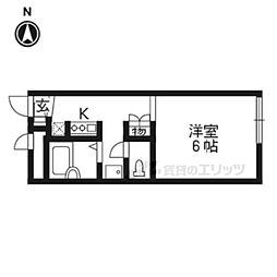 レオパレスアルタ2 1Kの間取図画像