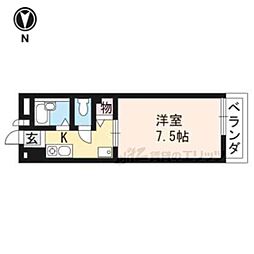 メゾンカーマイン 1Kの間取図画像