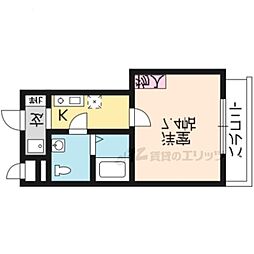 ソーシア西院 1Kの間取図画像
