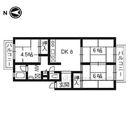 カイデハイツ 3DKの間取図画像