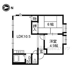 六地蔵ハイツ 2LDKの間取図画像