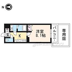 アドバンス京都アリビオ 1Kの間取図画像