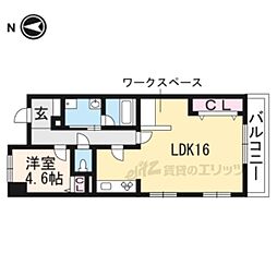 パインフィールド東野 1LDKの間取図画像