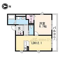メゾン・ド・KIYA 1LDKの間取図画像