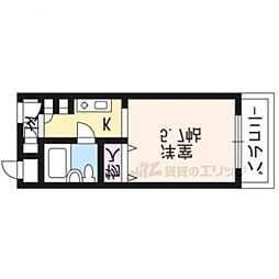 ハイライフ西ノ岡 ワンルームの間取図画像