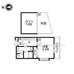 メゾンラコンテ 1Kの間取図画像