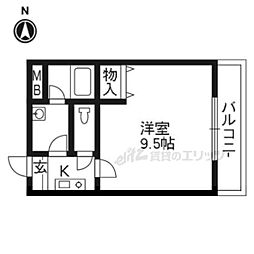 ピジョンハイツ京橋 1Kの間取図画像