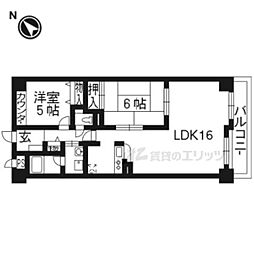 モイセス桜木 2LDKの間取図画像