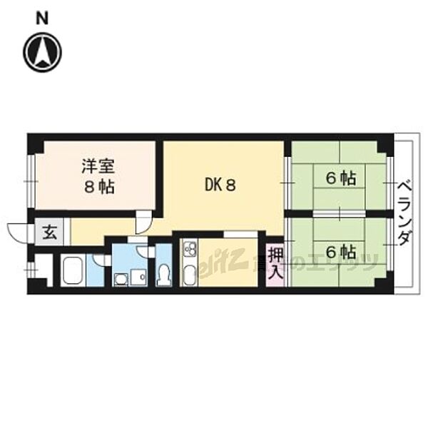 第2コーポ藤岡 410｜京都府京都市西京区牛ヶ瀬奥ノ防町(賃貸マンション3LDK・4階・60.48㎡)の写真 その2