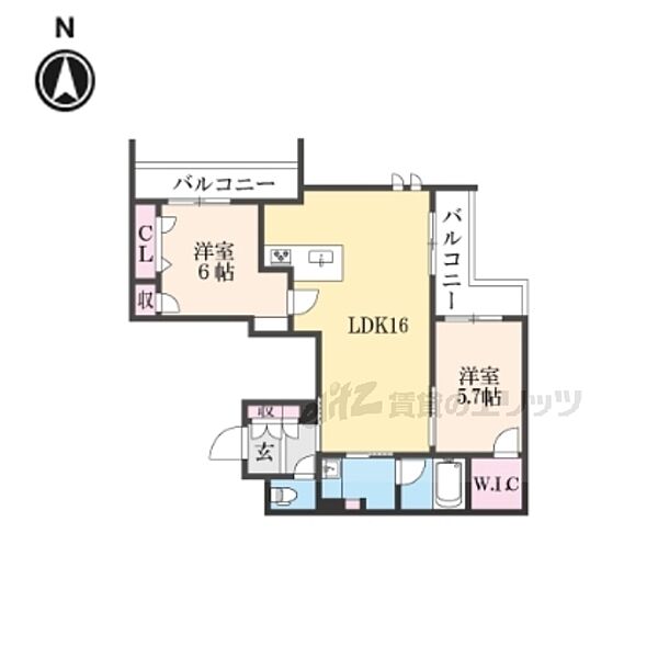 Ｃｏｍｆｉｅｌｄシャーメゾン 201｜京都府京都市伏見区竹田内畑町(賃貸マンション2LDK・2階・62.70㎡)の写真 その2