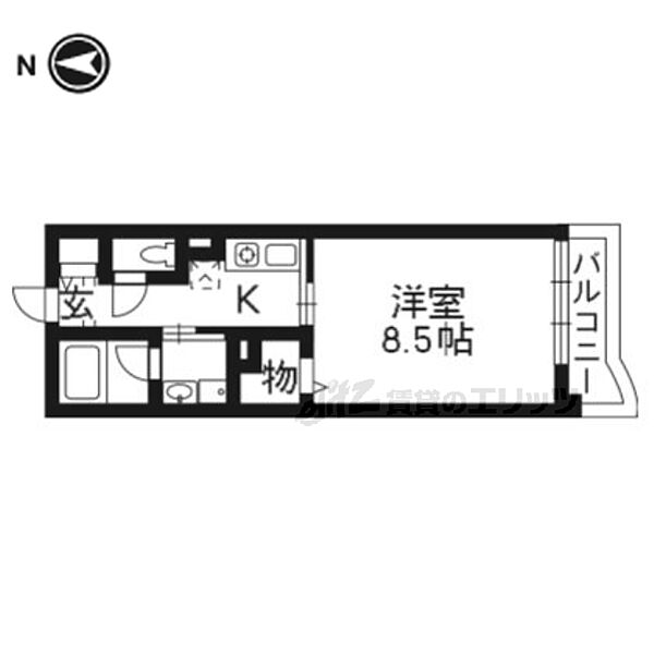 京都府向日市物集女町北ノ口(賃貸マンション1K・3階・28.92㎡)の写真 その2