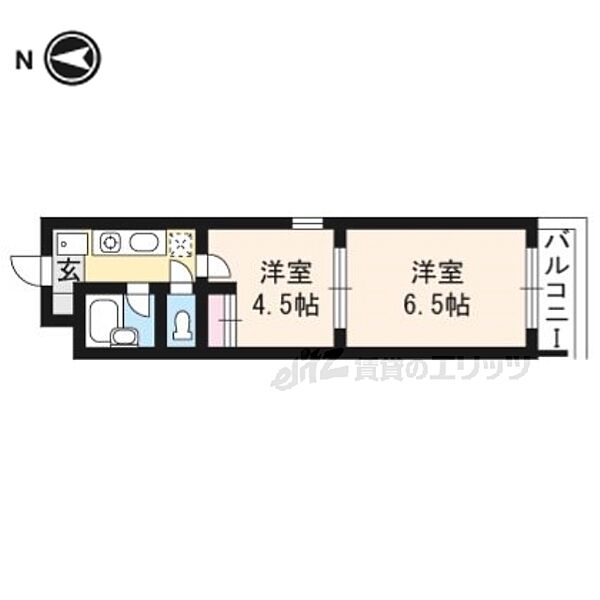 京都府京都市南区西九条豊田町(賃貸マンション2K・4階・21.82㎡)の写真 その2