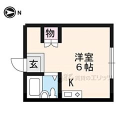 フローラル上花山 ワンルームの間取図画像
