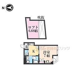 サンモールコート九条 3階1Kの間取り