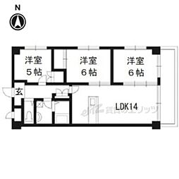 サウスビン 5階3LDKの間取り